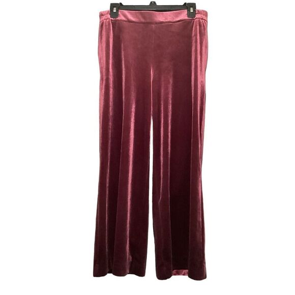 Old Navy Velvet Wide Leg Pants - Burgundy - Picture 1 of 6
